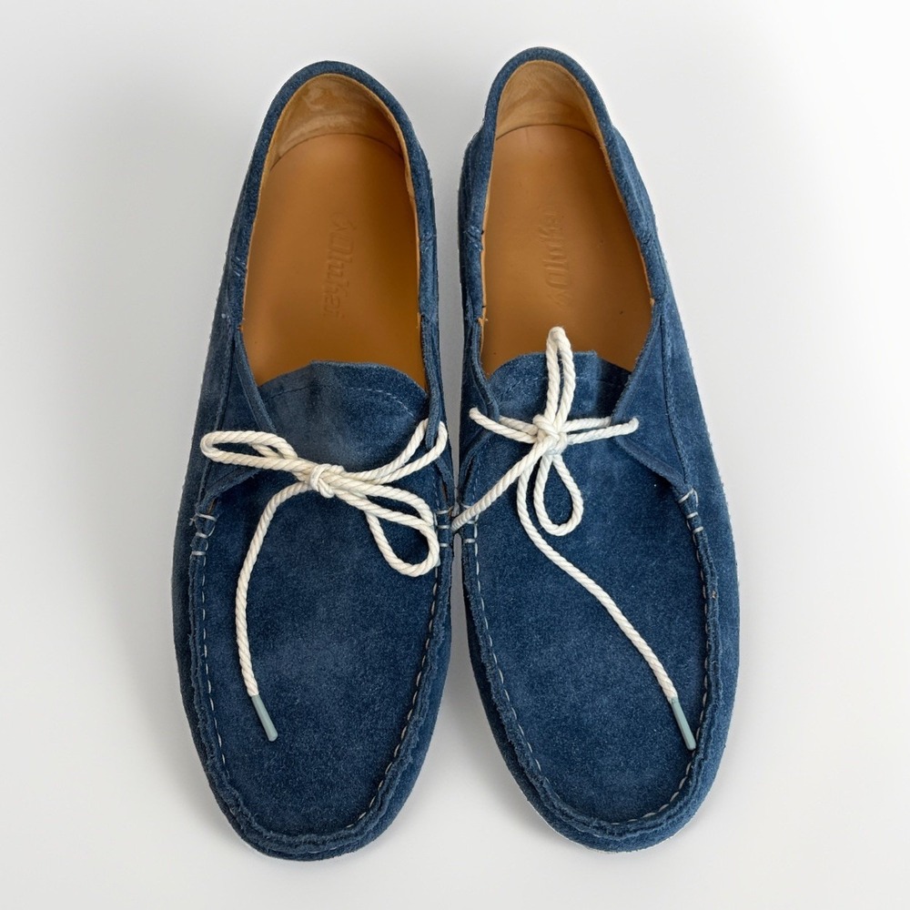 Olukai Ka'a Kaa Driver Loafers Channel Blue Suede Leather Slip On Shoes Mens 9.5